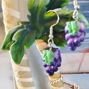 Bunch of Purple Grapes Earrings